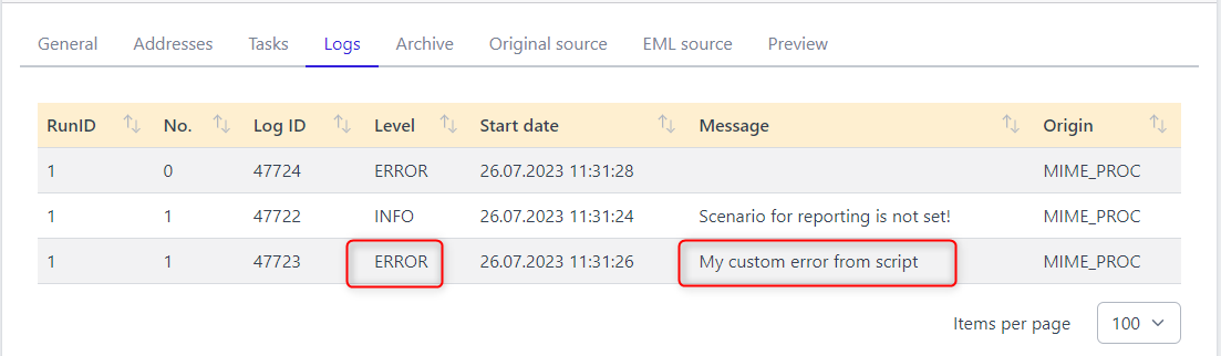 Communication logs