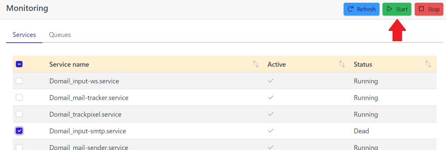 Restart SMTP - monitoring