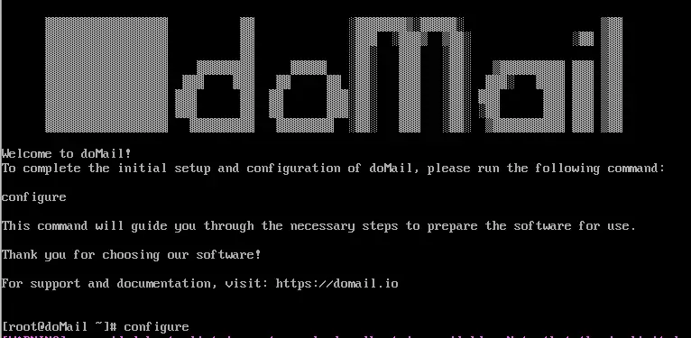 Configuration of domail