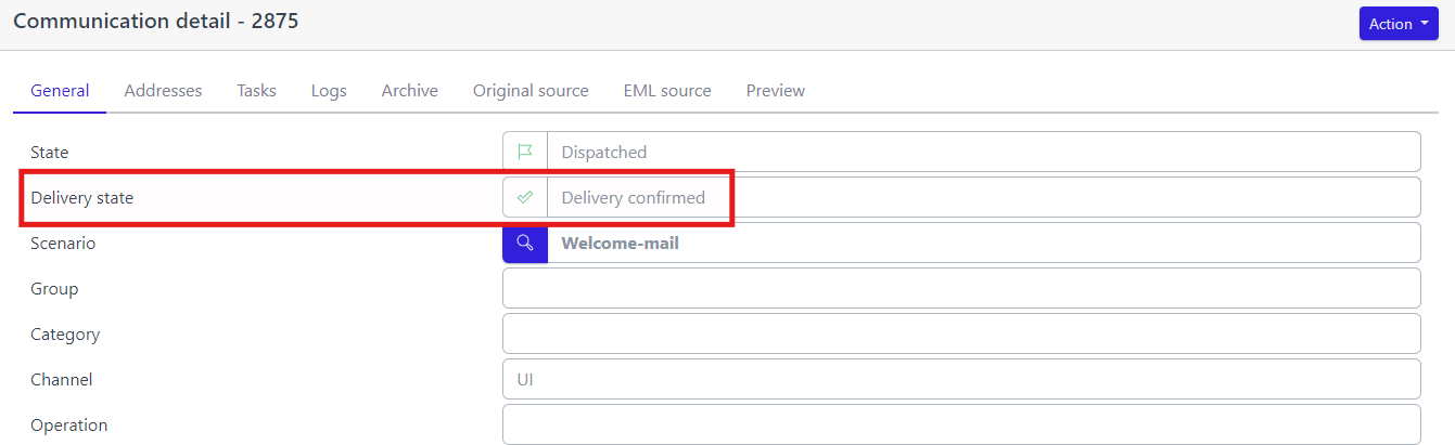 Checking the Delivery State